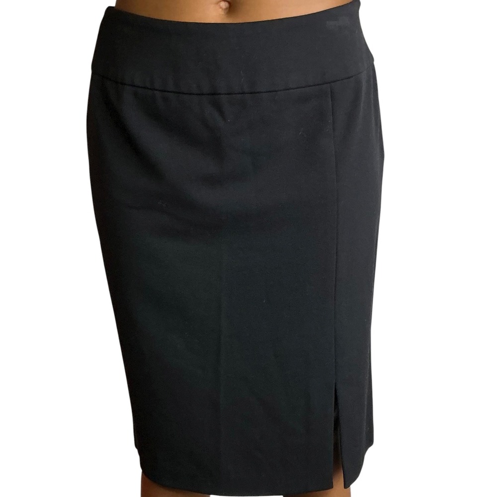 Parisian Signature Black‎ Pencil Skirt with Slit Knee Length Career Classic Sz 6